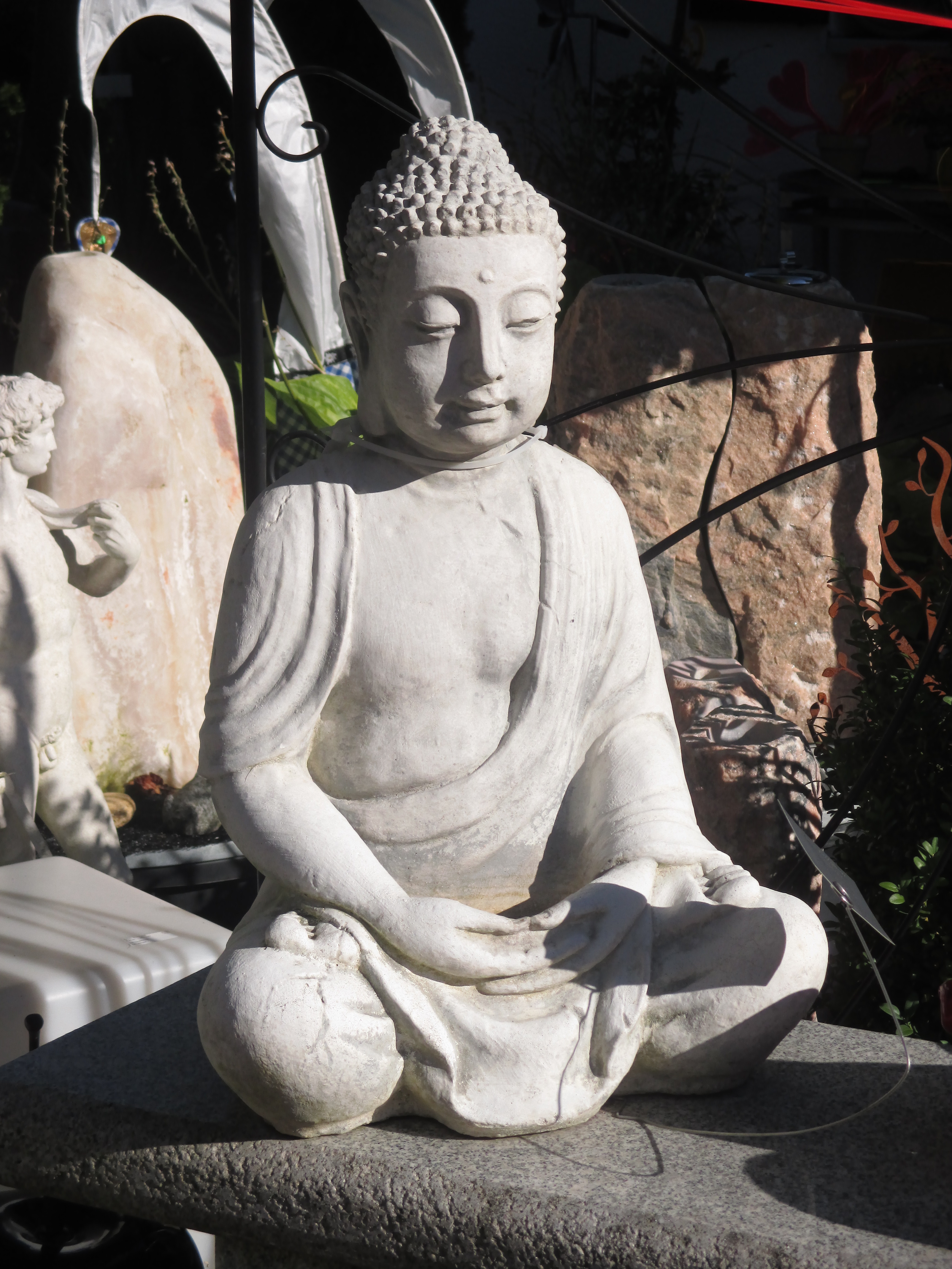 Buddha Figur Sitzend H 68 Cm Weiss Www Garten Bronder Shop Com